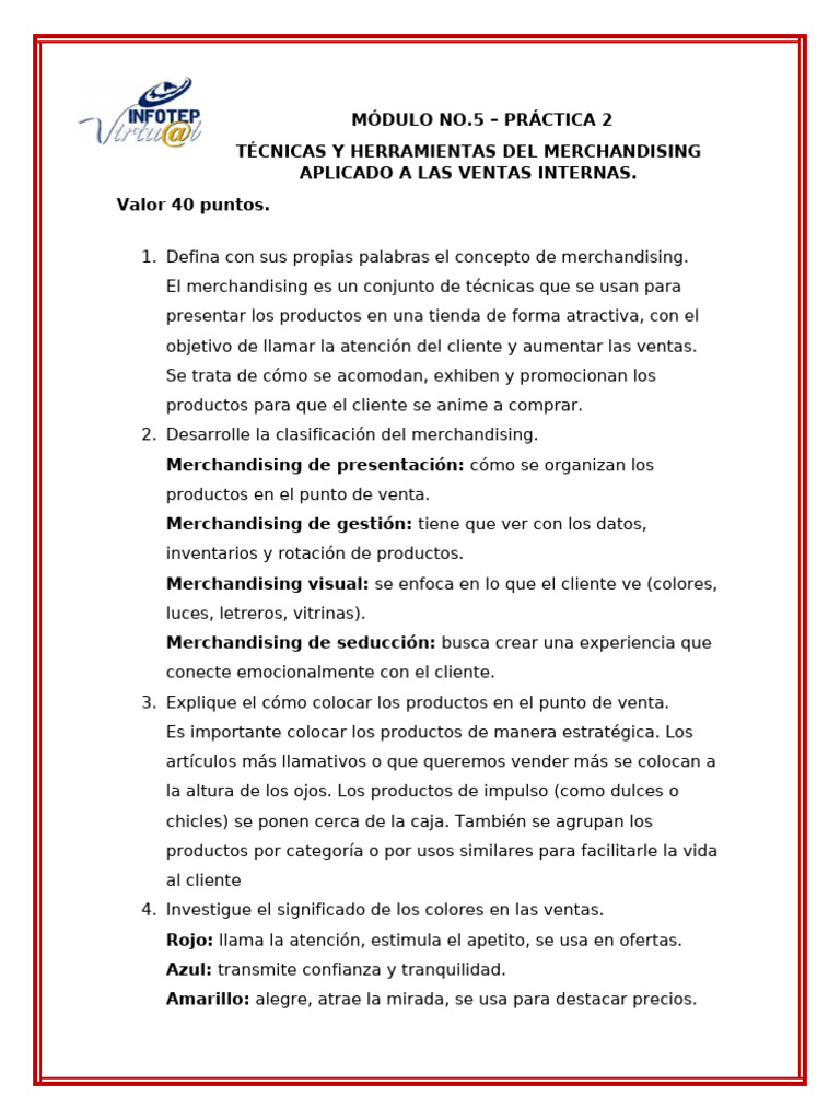 Practica 2 Modulo 5 Jarol Doñe Pdf Comercialización Marca