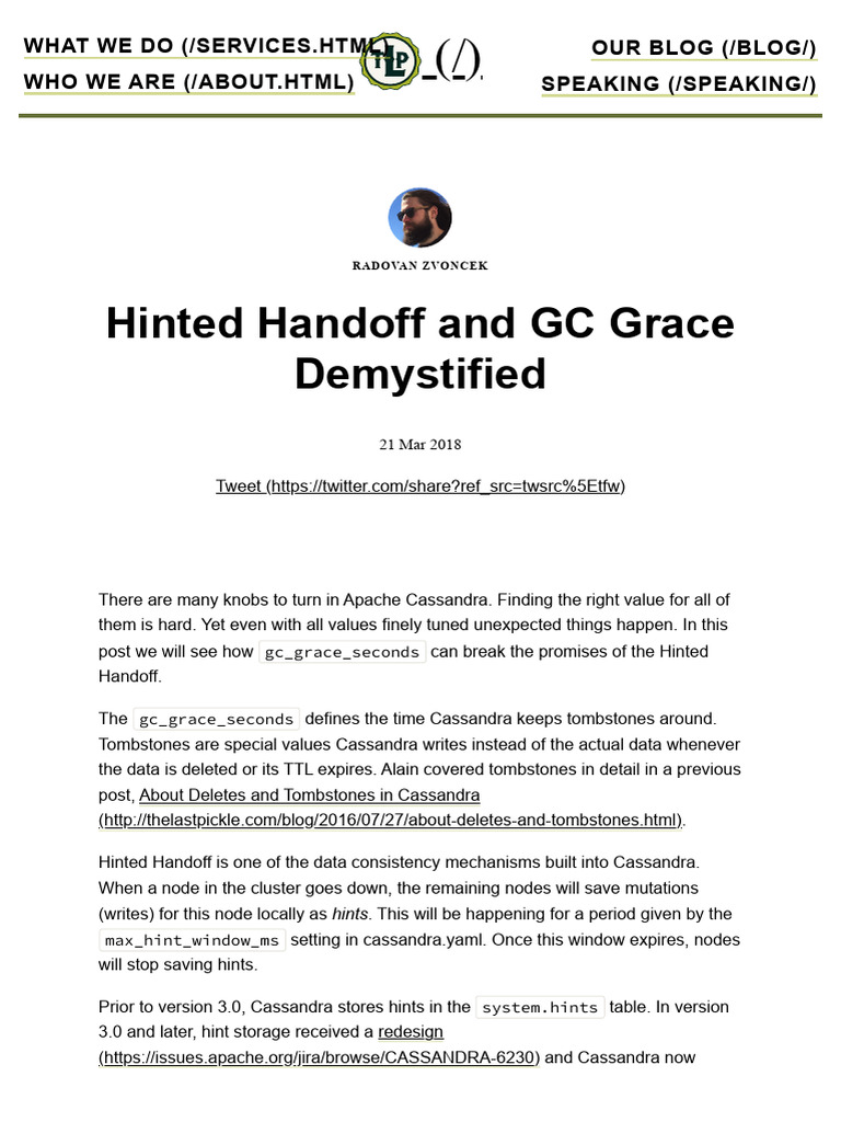 Hinted Handoff and GC Grace Demystified | PDF | Information Retrieval ...