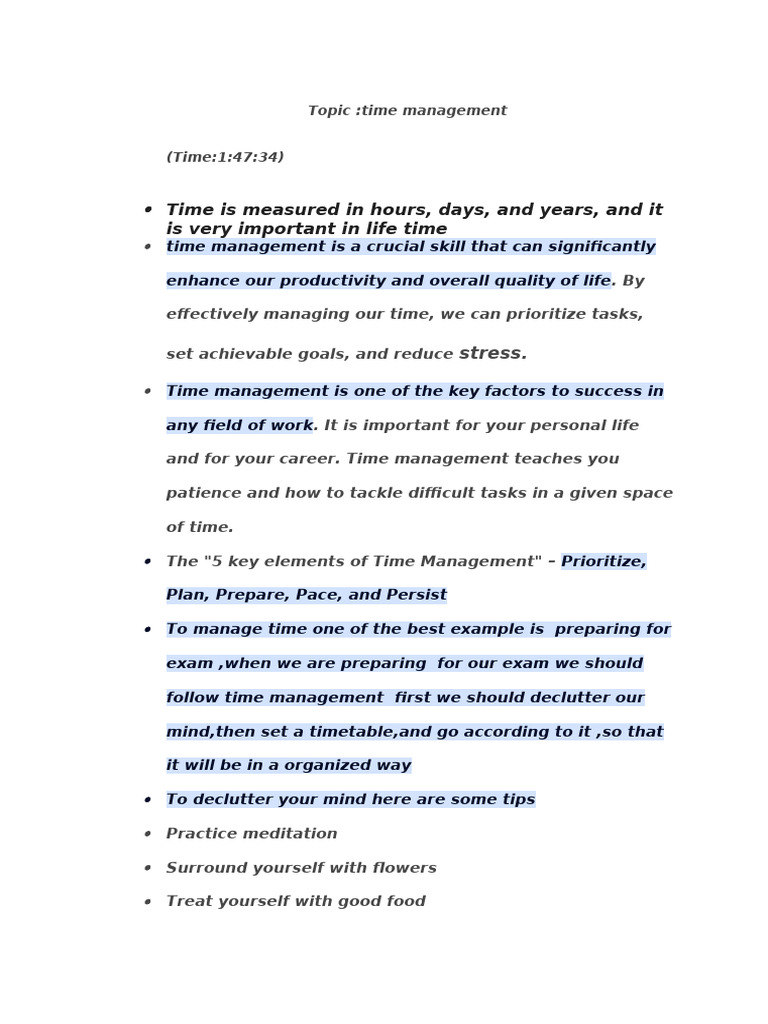 Effective Time Management Strategies | PDF