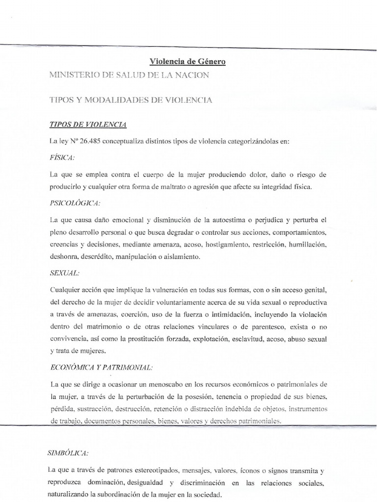 Tipos De Violencia Pdf
