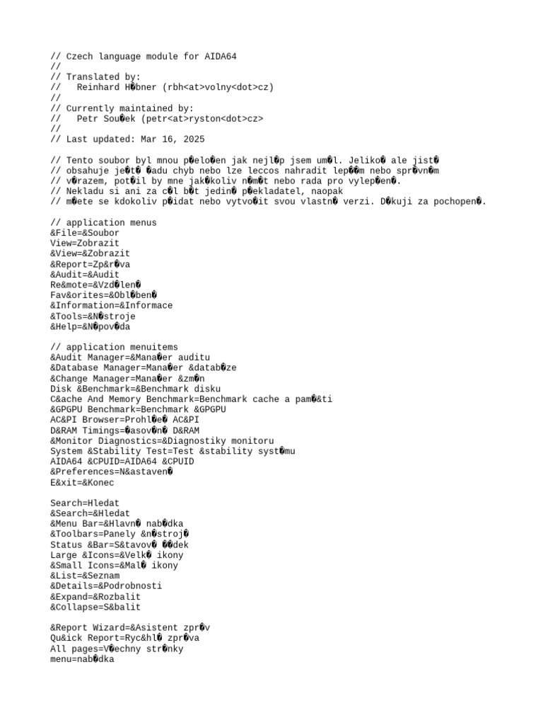 AIDA64 Czech Language Module | PDF | Dynamic Random Access Memory ...