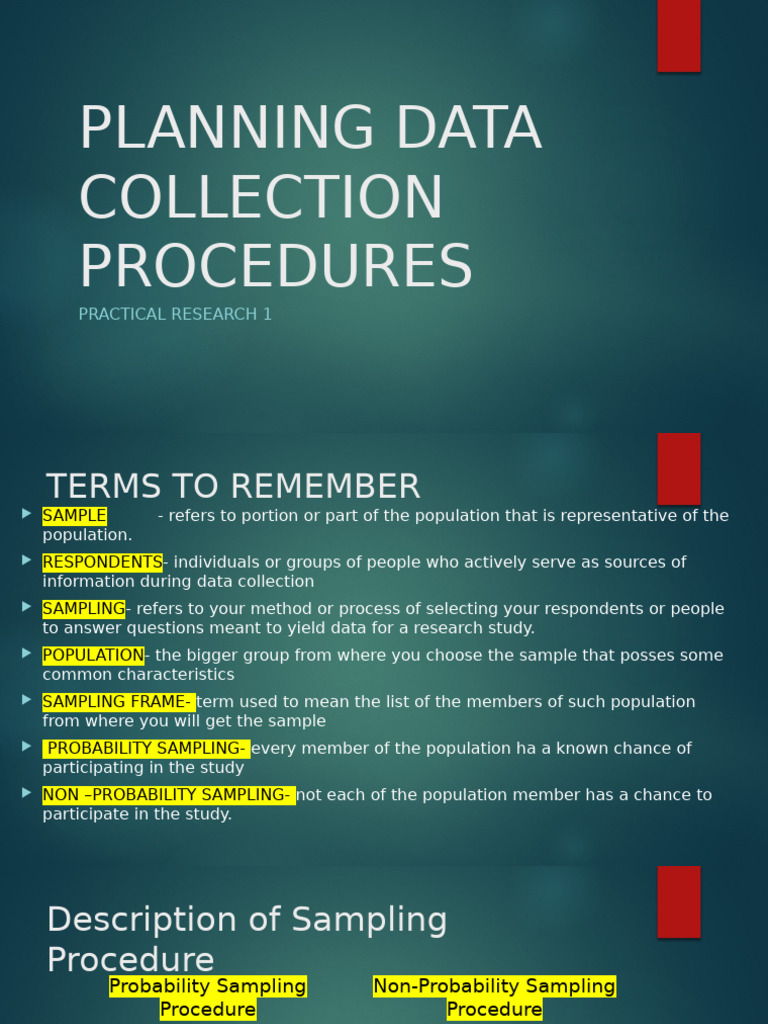 Data Collection Sampling Procedures | PDF | Sampling (Statistics ...