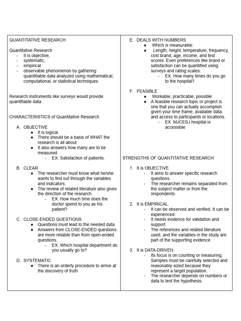 Overview of Quantitative Research | PDF | Statistics | Quantitative ...