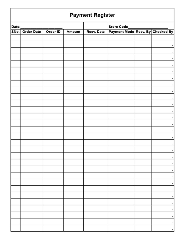Payment Register Rev240725 | PDF