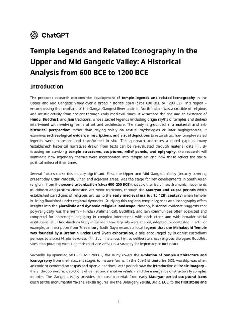 Temple Legends and Related Iconography in the Upper and Mid Gangetic ...