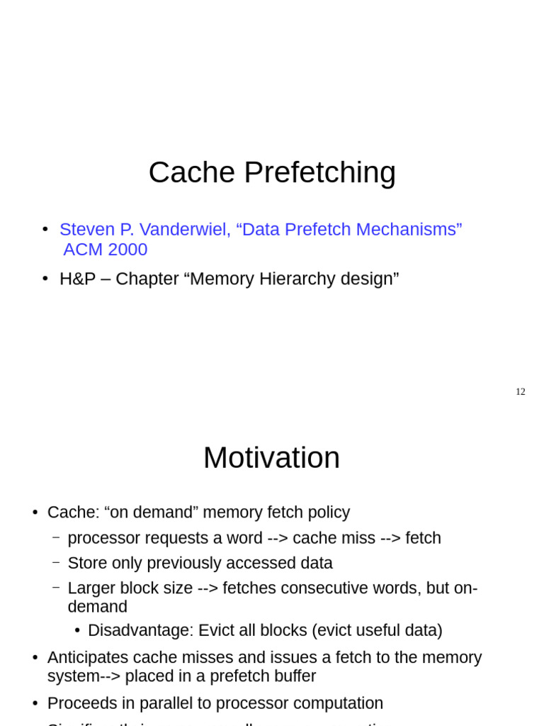 Cache Prefetching Techniques Explained | PDF | Cpu Cache | Central ...