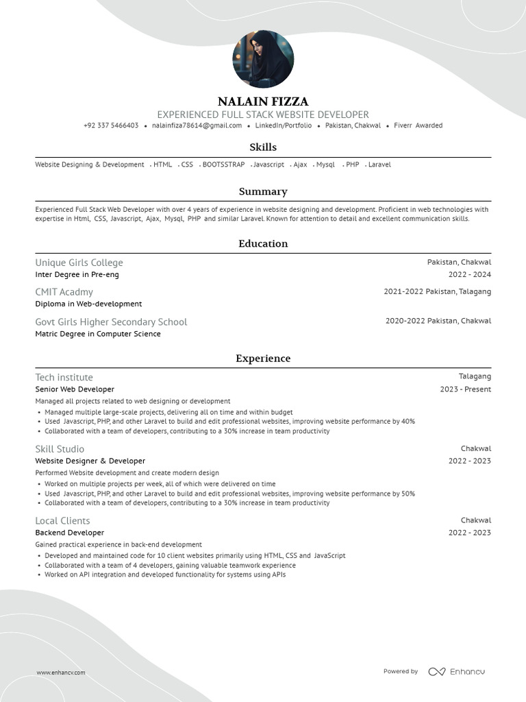 Full Stack Web Developer Profile | PDF | Web Development | Ajax ...