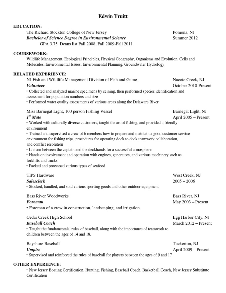 Environmental Science Graduate Profile | PDF