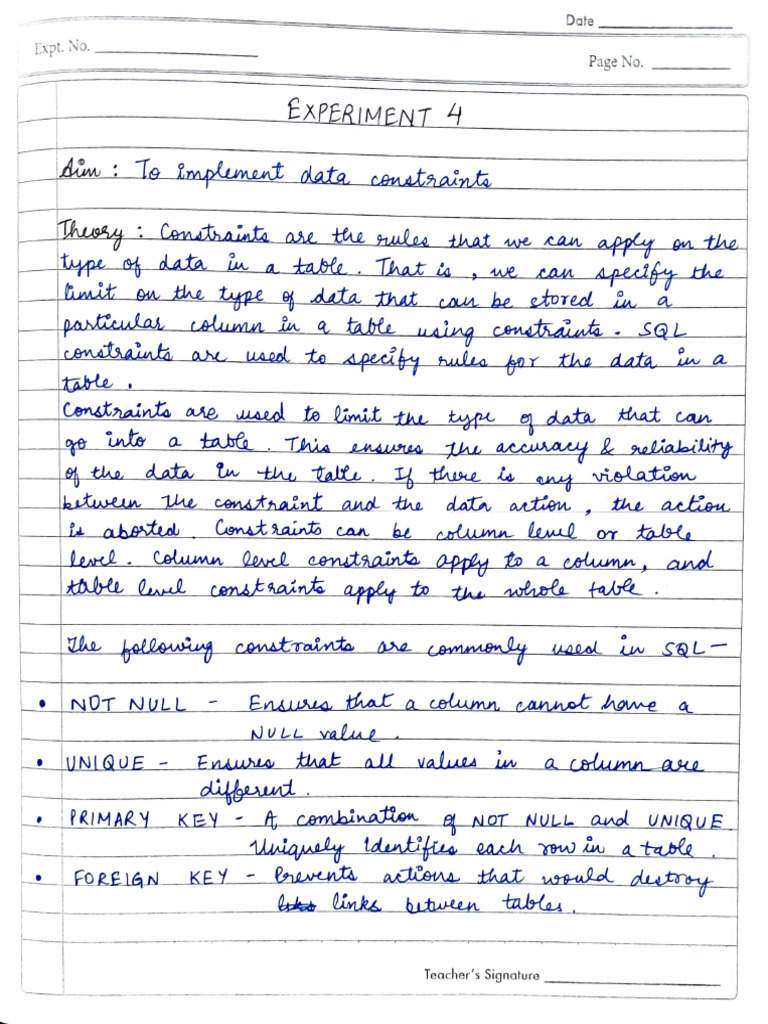 SQL Constraints and Data Management Techniques | PDF | Data | Software ...