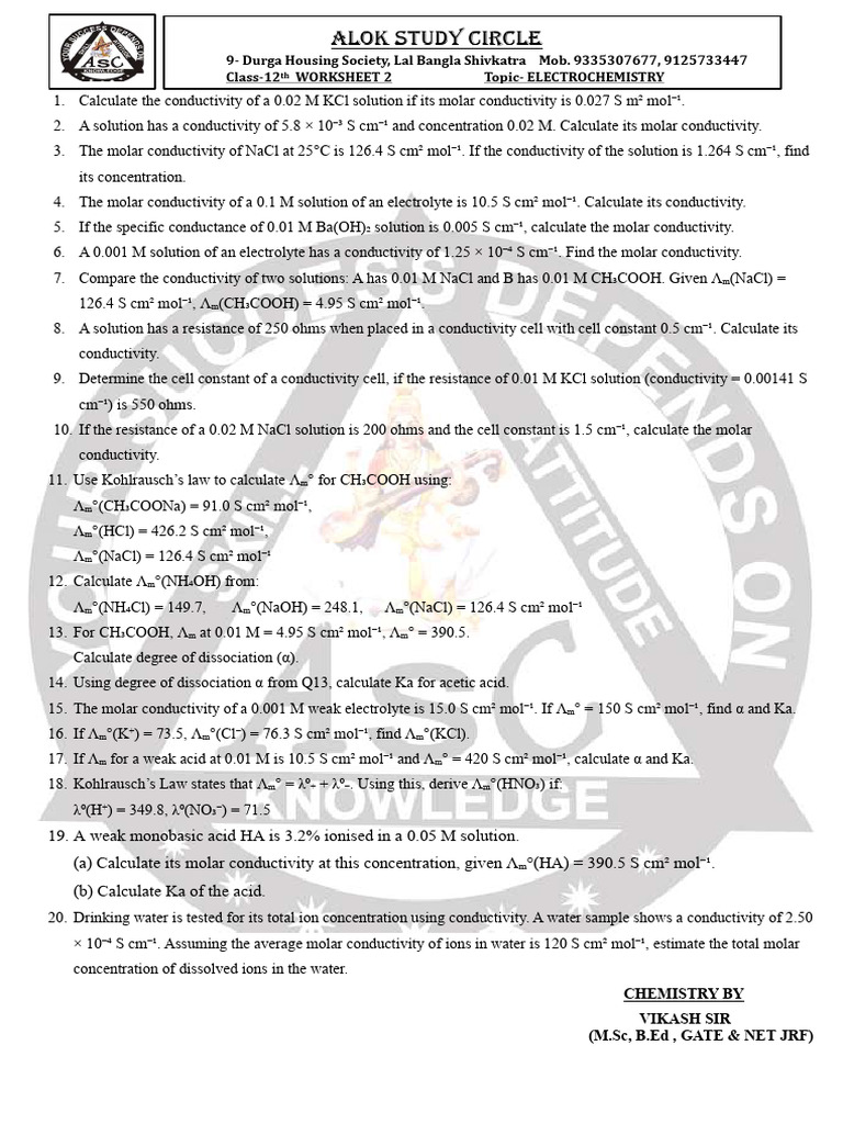 Asc Electro Worksheet 2 - 074936 | PDF | Physical Sciences | Electricity