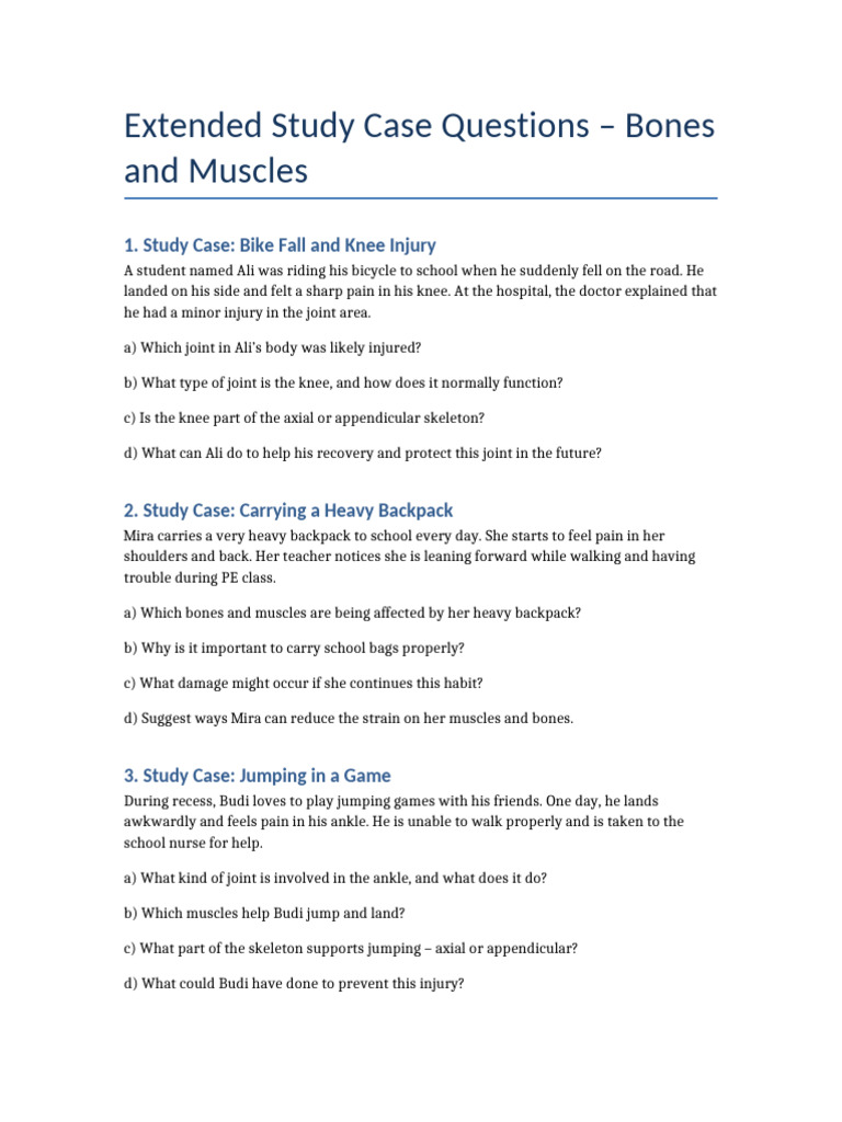 Study Cases on Bones and Muscles | PDF
