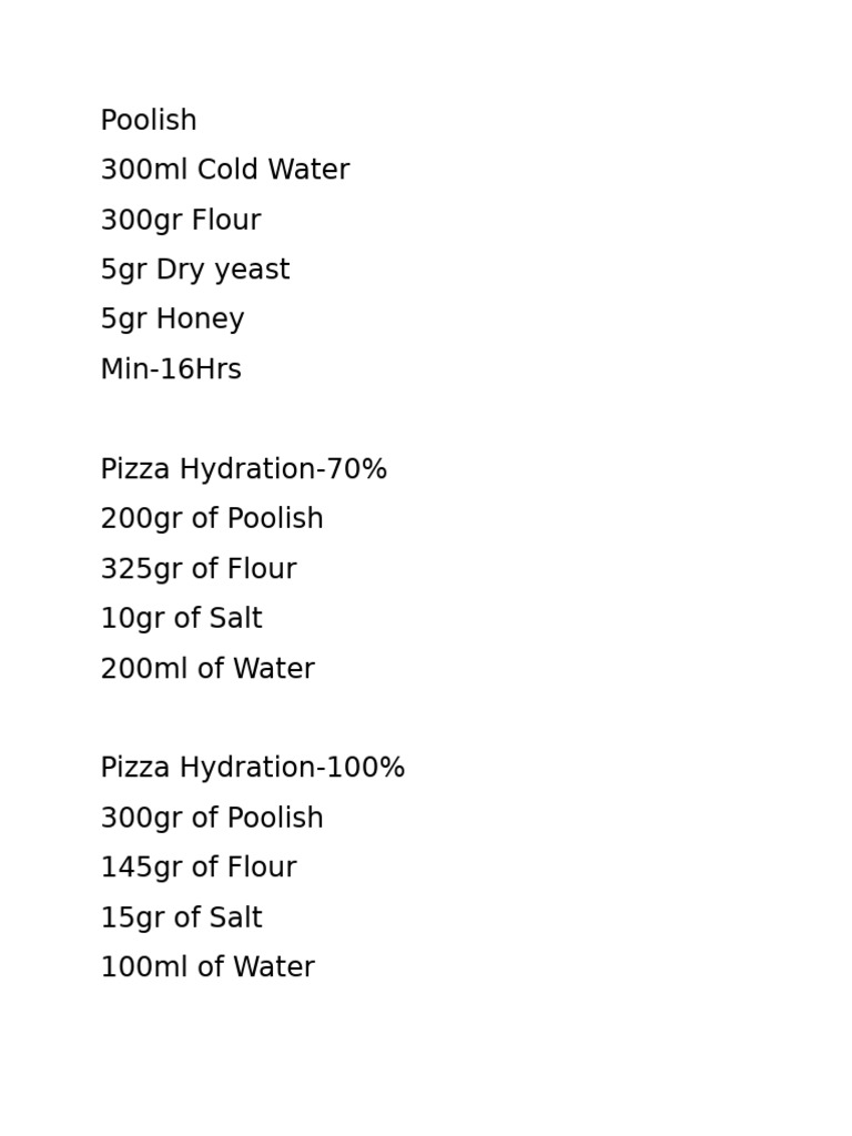 Poolish Pizza Dough Recipe Guide | PDF