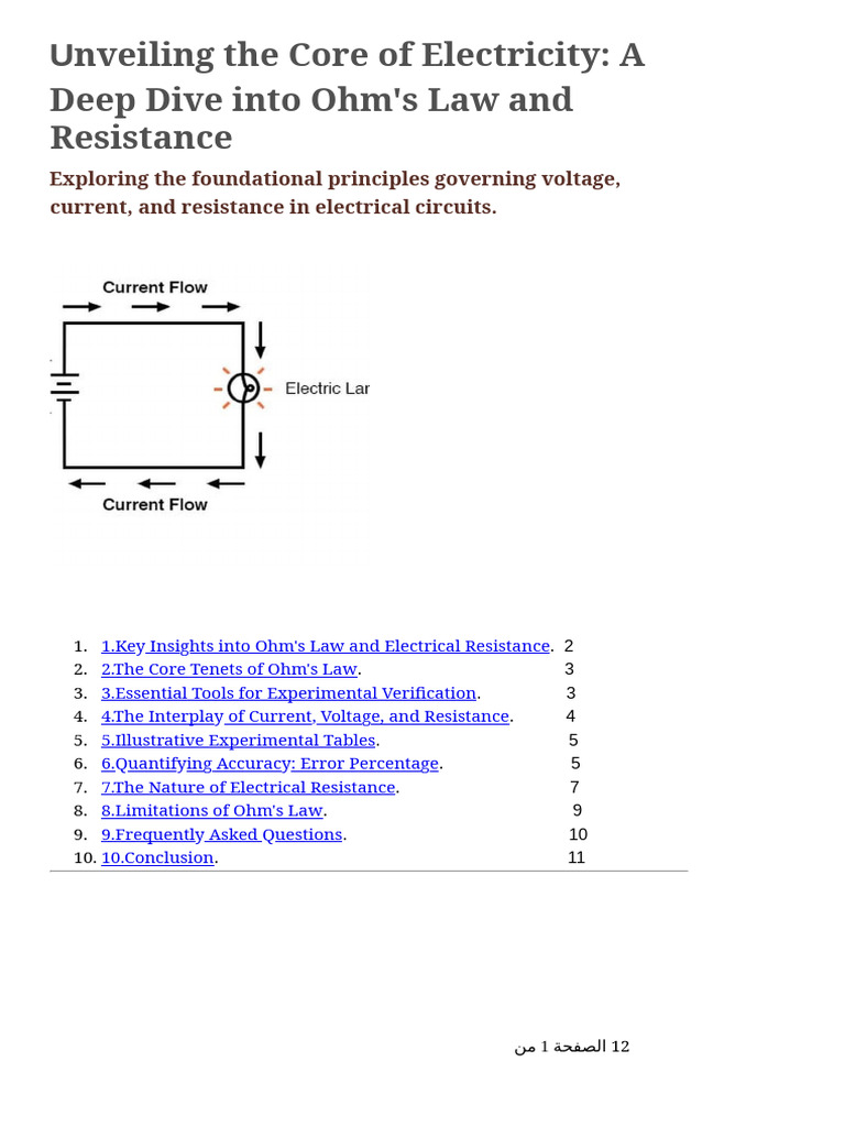 Unveiling The Core of Electricity - A Deep Dive Into Ohm's Law and ...
