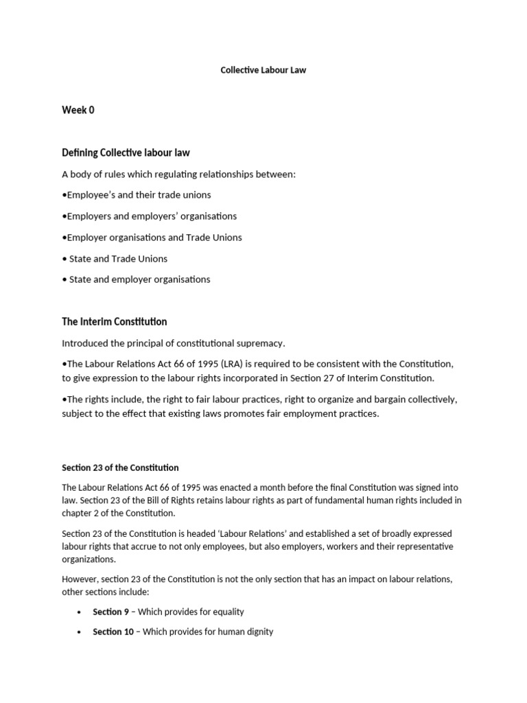 Collective Labour Law | PDF | Collective Bargaining | Trade Union