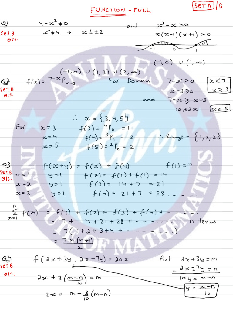 Function Full Test Set A and B | PDF