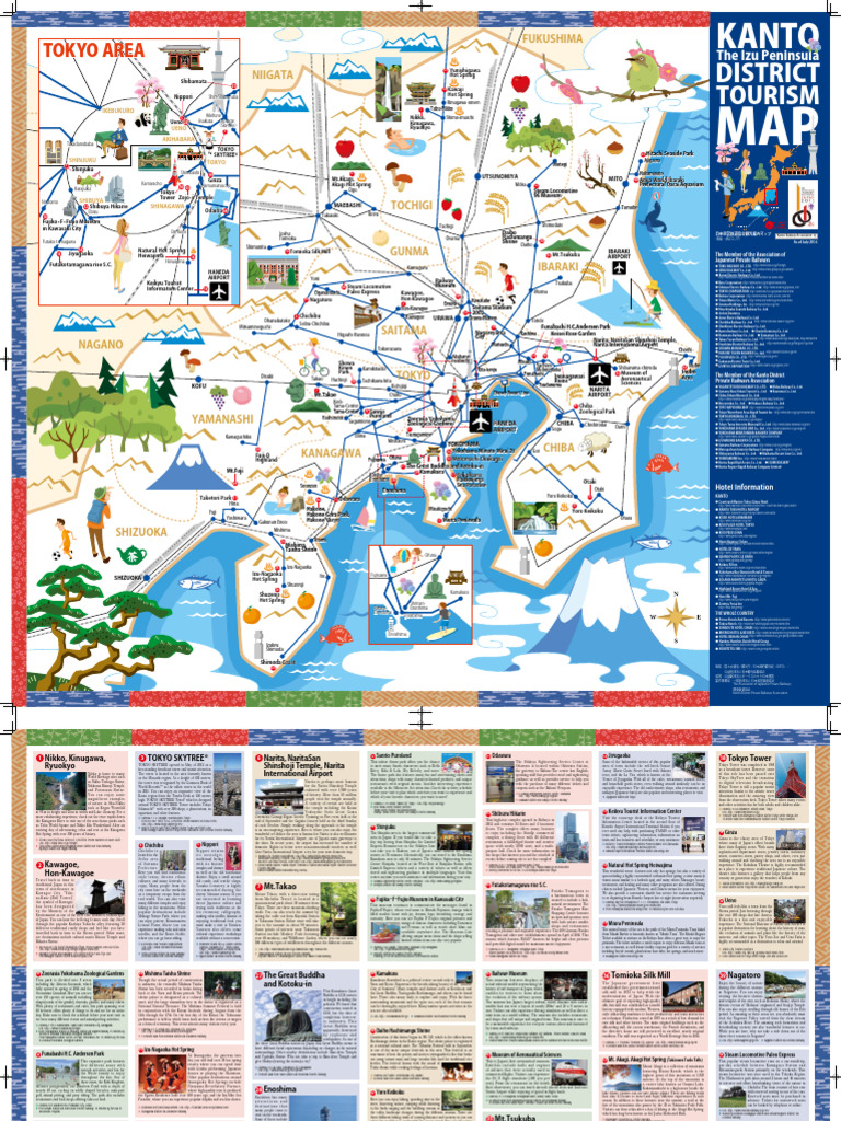 Kanto Region Tourist Map Guide | PDF | Tokyo | Railway Companies