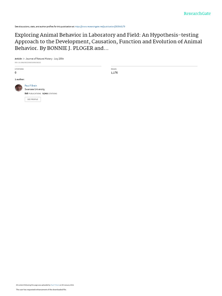 Animal Behavior Research Methods Guide | PDF | Ethology | Zoology