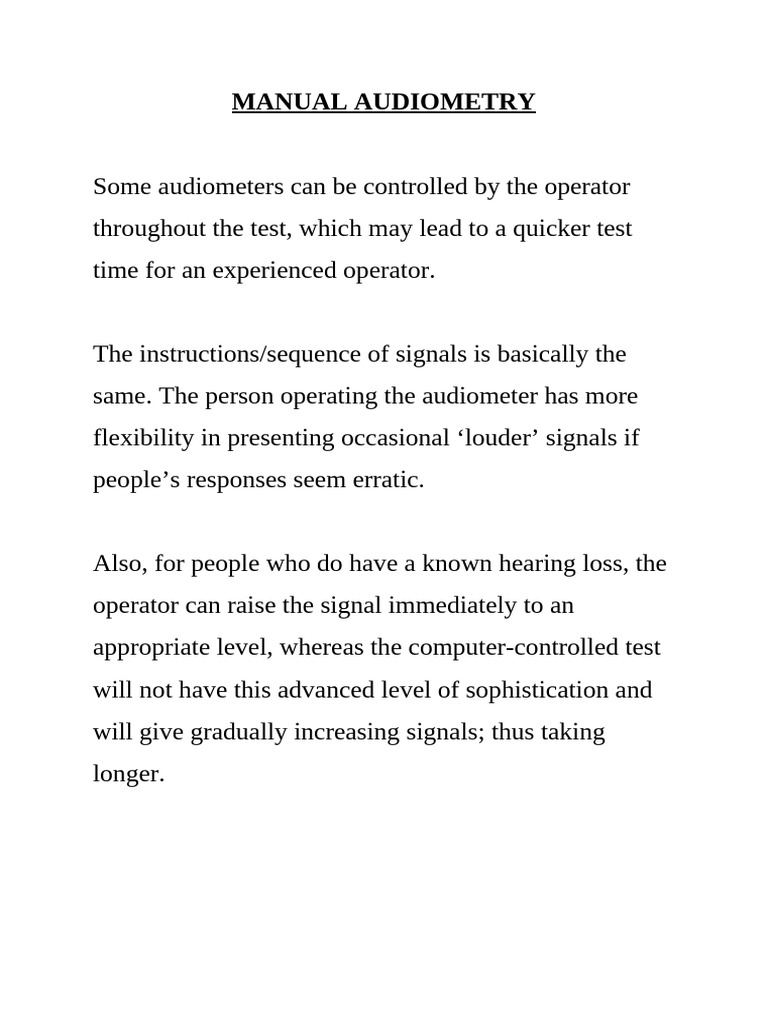 Auto, Manual Audiometer | PDF