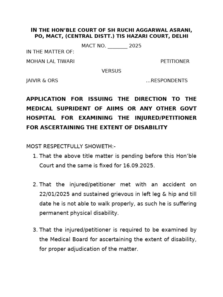 DIsability Application Tiwari | PDF