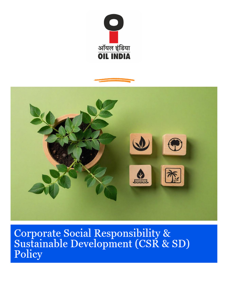 OIL's CSR & Sustainable Development Policy | PDF | Corporate Social ...