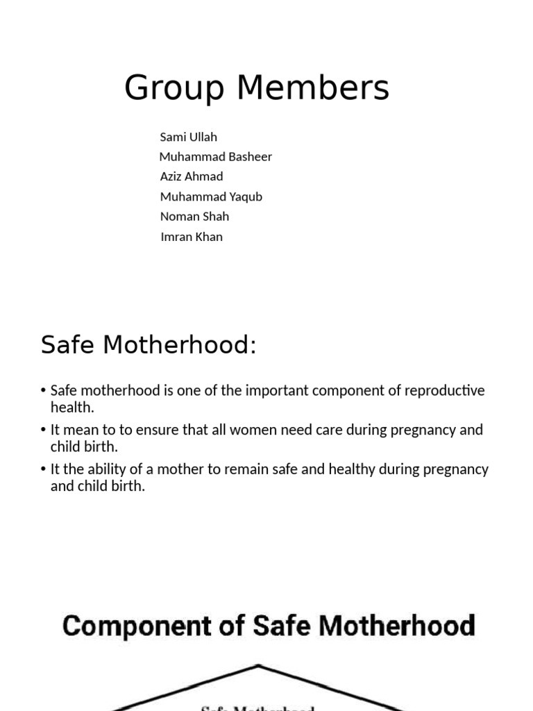 Components of Safe Motherhood Protocol | PDF
