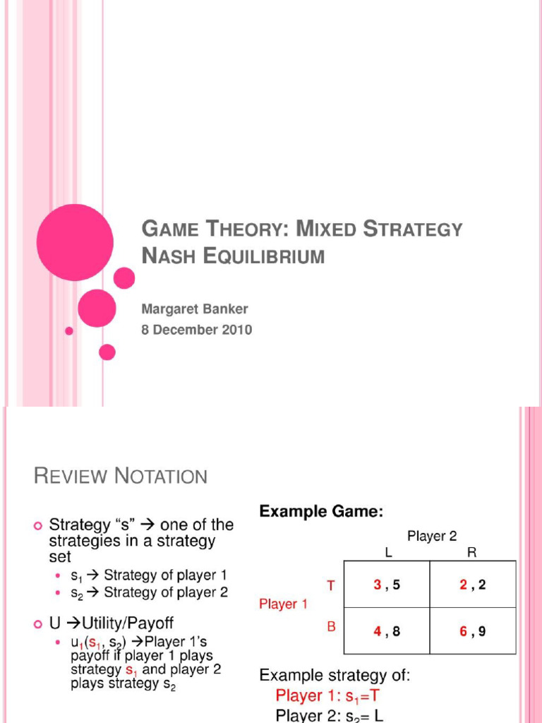 Mixed Nash Equilibrium | PDF