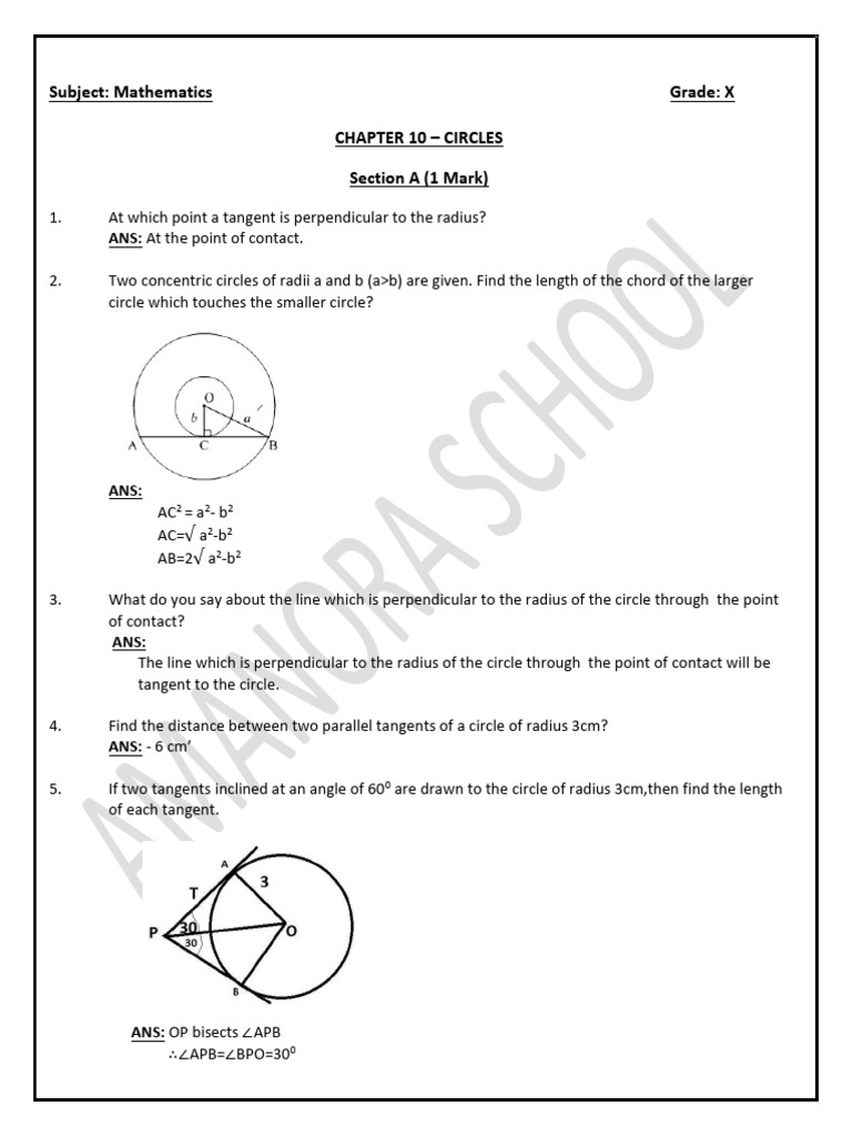 Chapter 10 - Circles - Ic651102 | PDF | Circle | Perpendicular