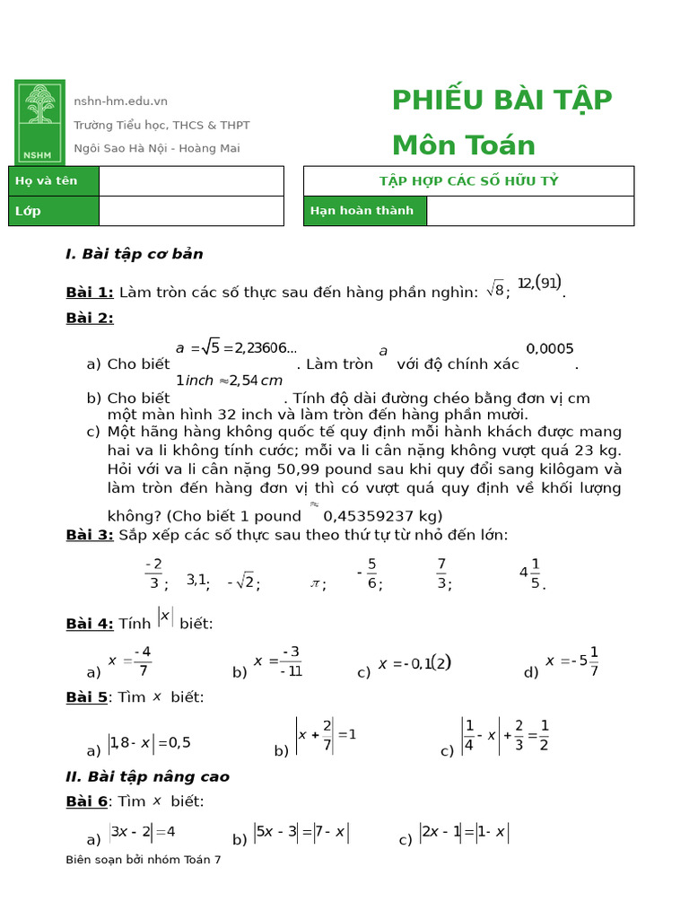 K7.TNC.C2.B7.PBT Tập hợp các số thựcoqohe | PDF