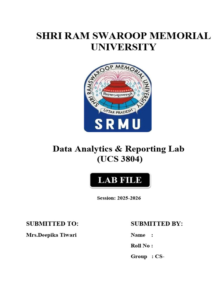 Data Analytics Lab Report 2025-2026 | PDF