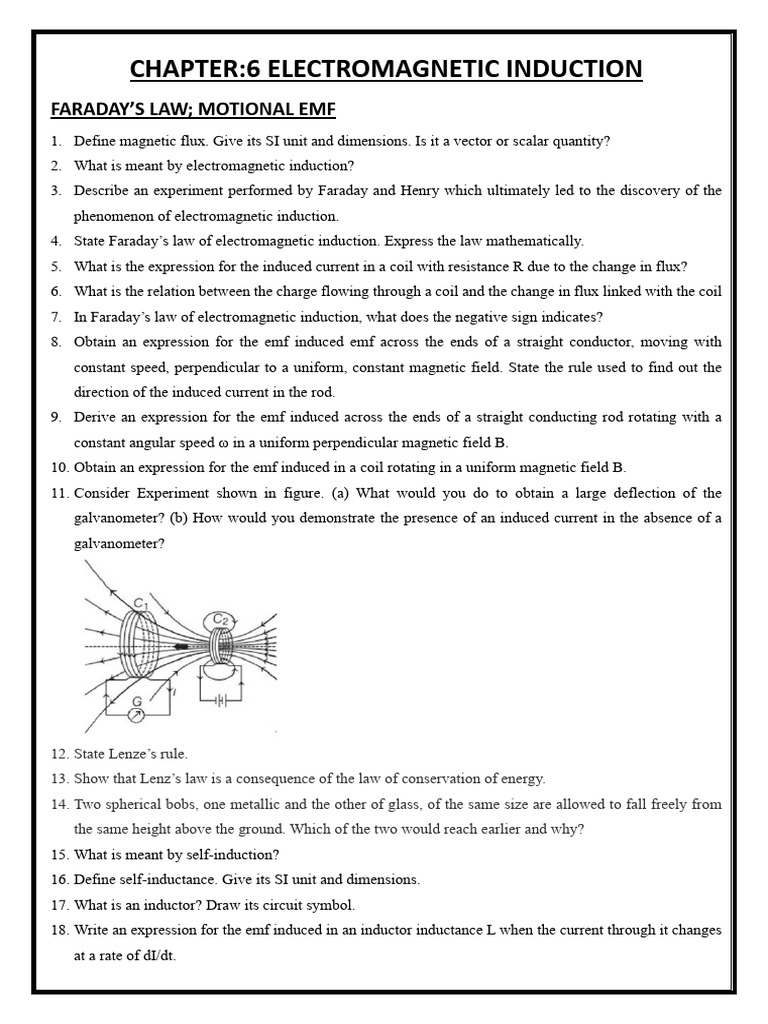 Electromagnetic Induction Concepts | PDF | Electromagnetic Induction ...