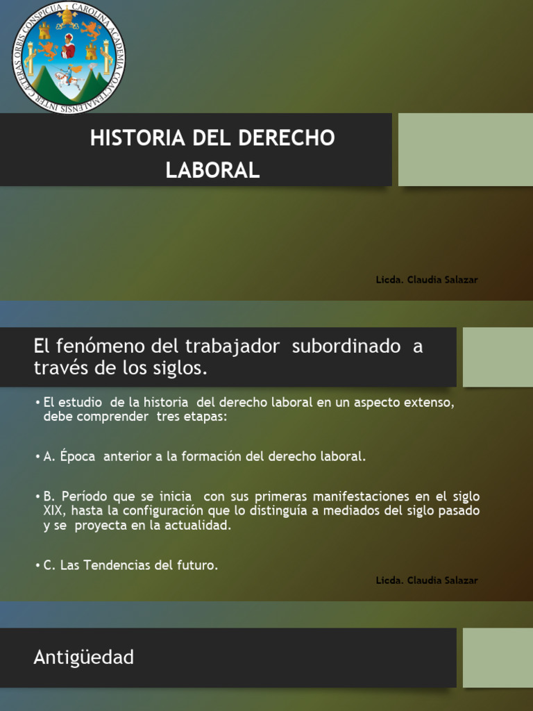 Historia del Derecho Laboral | PDF | Guatemala | Revolución industrial