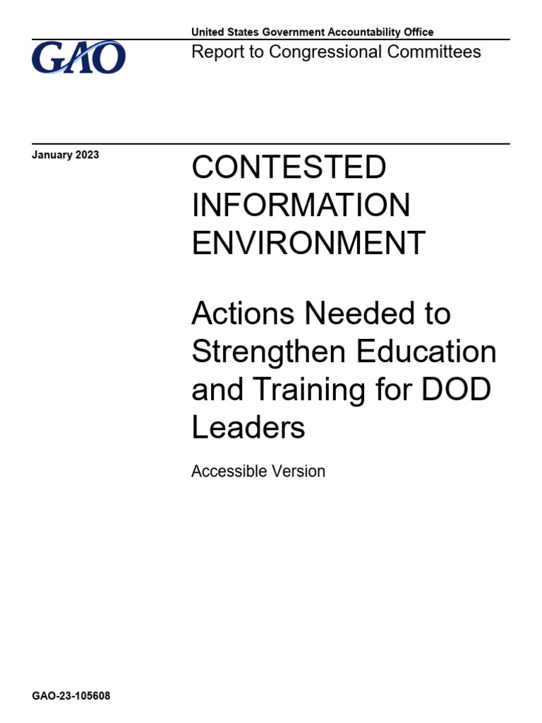 Strengthening DOD Leader Training in Information Environments | PDF ...