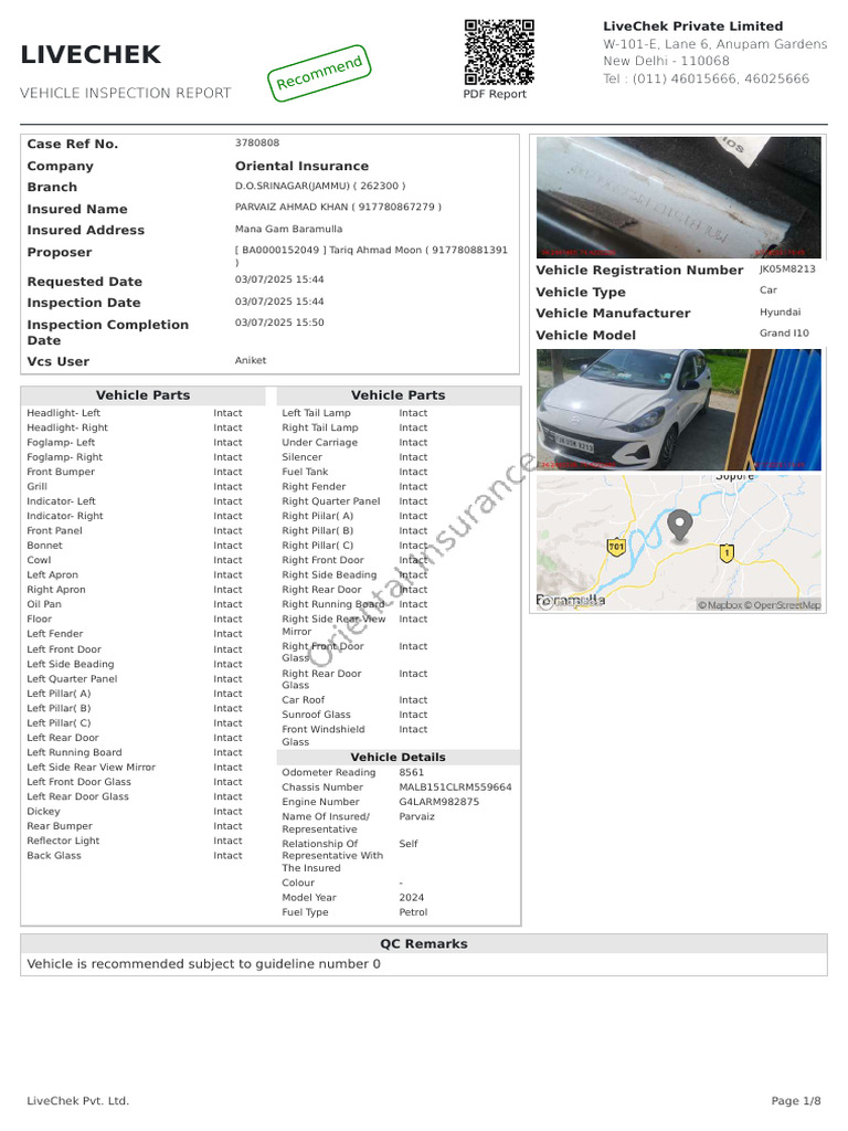 Vehicle Inspection Report Summary | PDF | Vehicle Industry | Car Body ...
