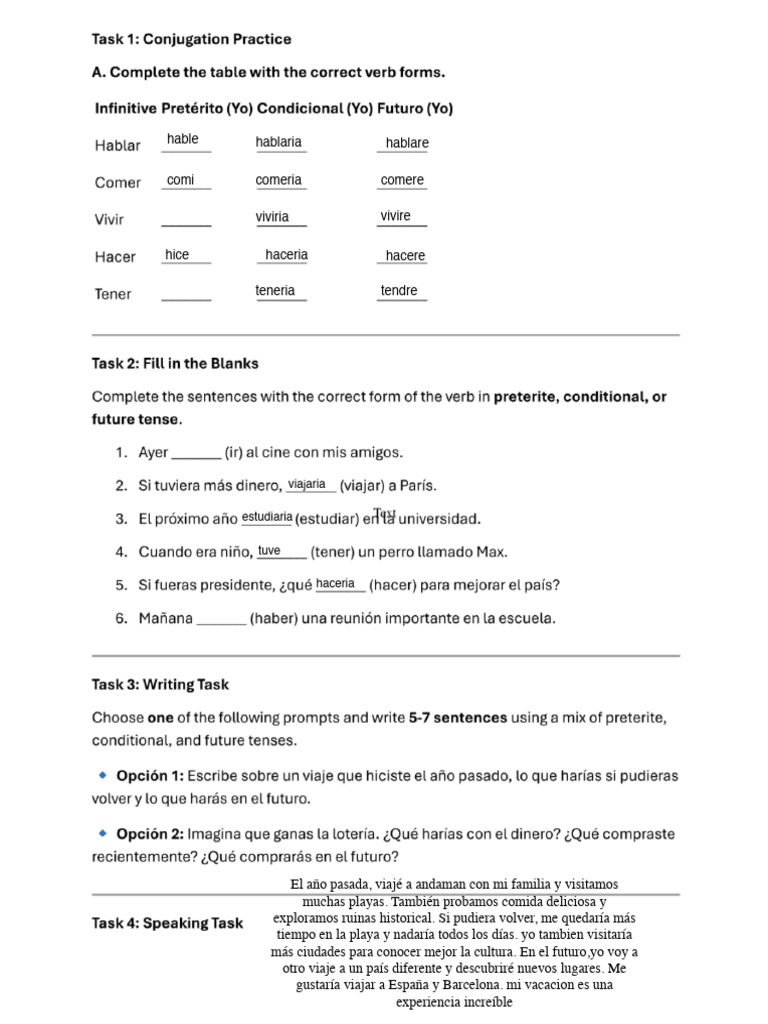 Spanish Worksheet | PDF