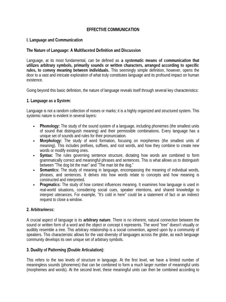 Understanding Language and Communication | PDF | Communication ...