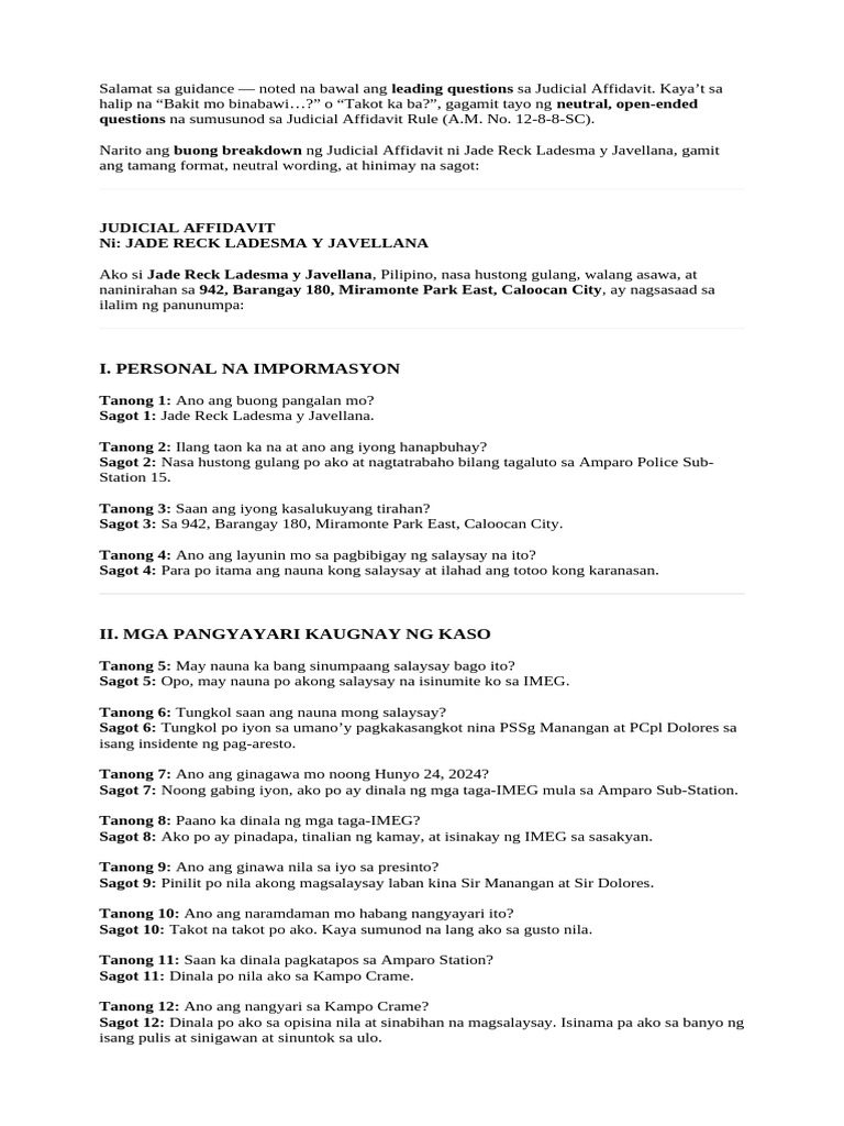 JA Sample | PDF