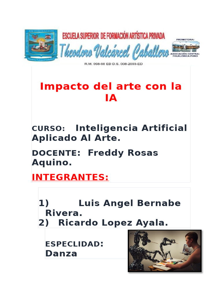 Impacto de la IA en el arte moderno | PDF | Inteligencia artificial ...