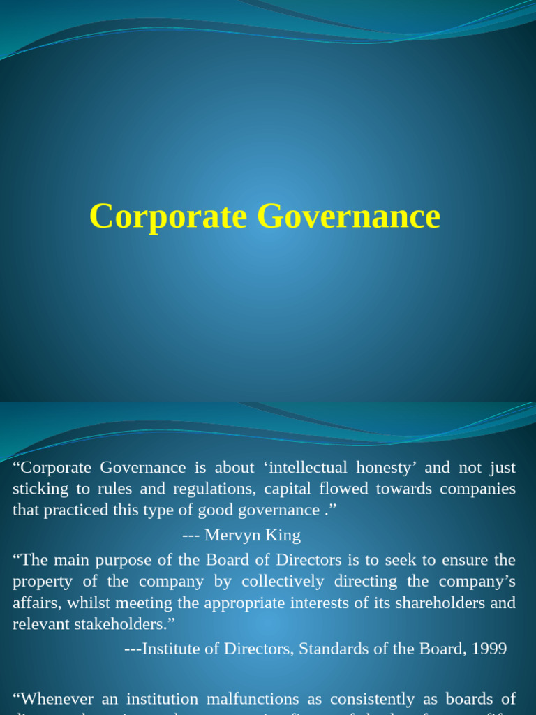 Corporate Governanace (1) | PDF | Board Of Directors | Corporate Governance