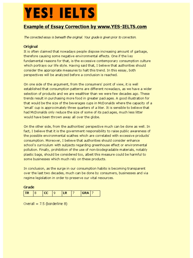 IELTS Essay Correction Example | PDF | Essays | Mc Donald's