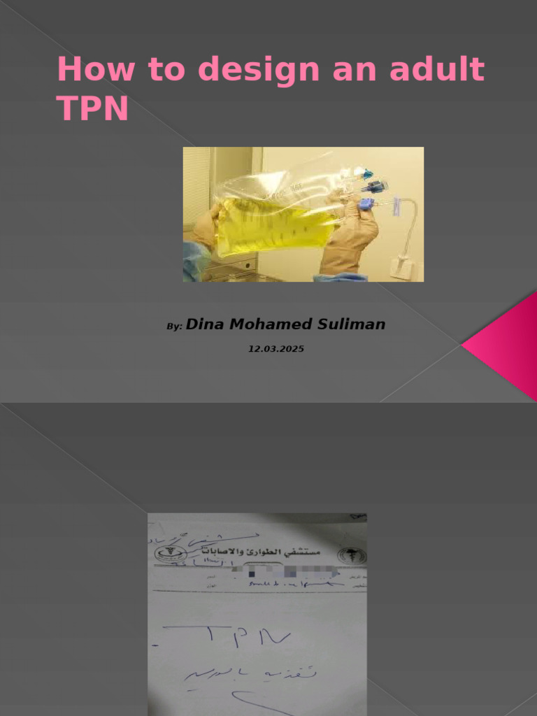 Designing Adult TPN Formulations | PDF | Body Mass Index | Calorie