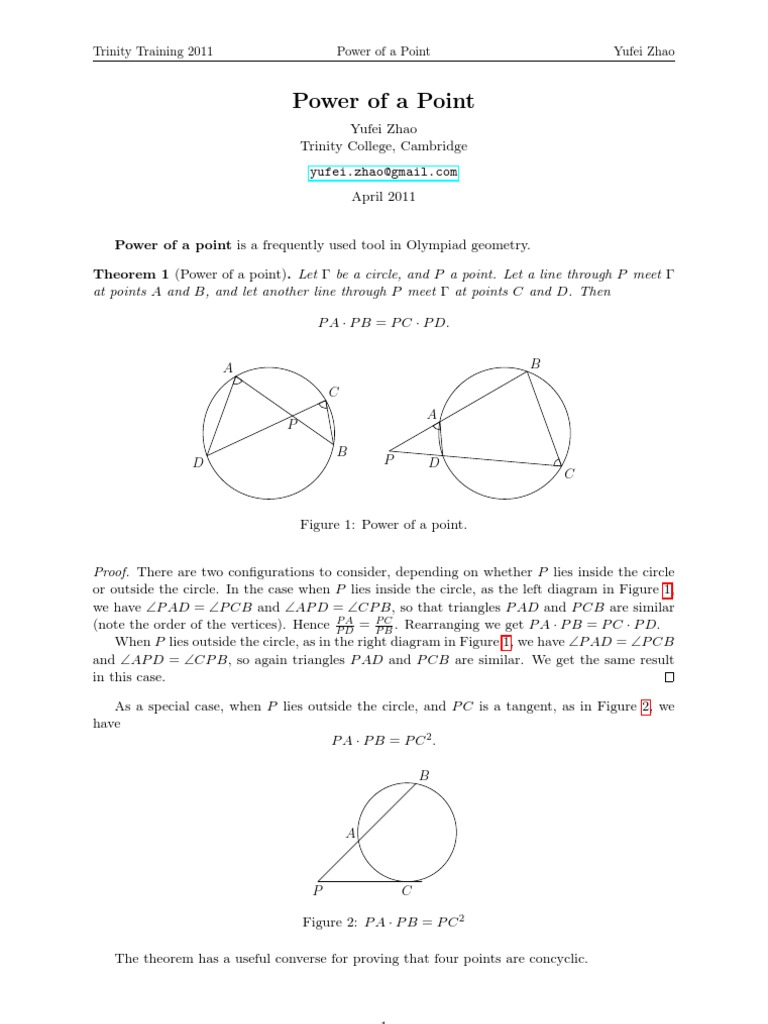 Power of A Point | PDF