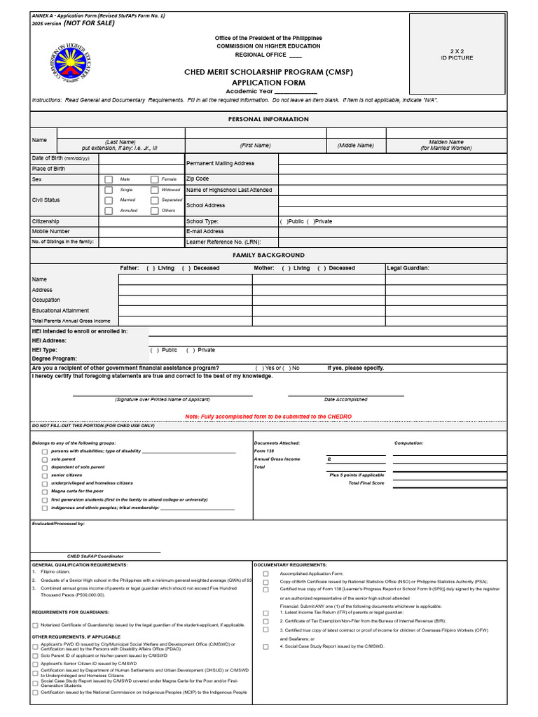 CHED CMSP Application Form 2025 | PDF | Justice | Crime & Violence