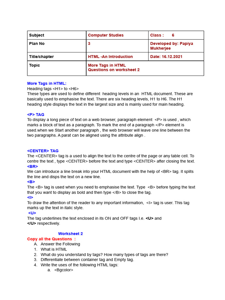 6 HTML 3 | PDF