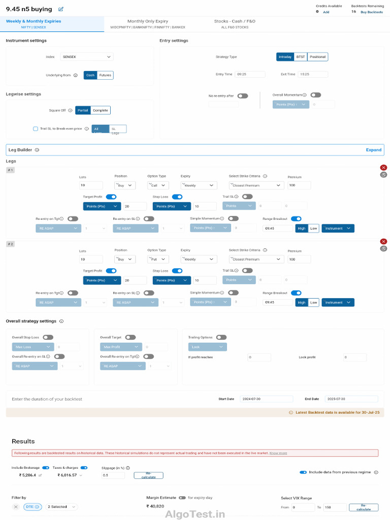 Algotest - Strategy - 9.45 n5 Buying - 2025-07-30-09 - 43 - 51 | PDF