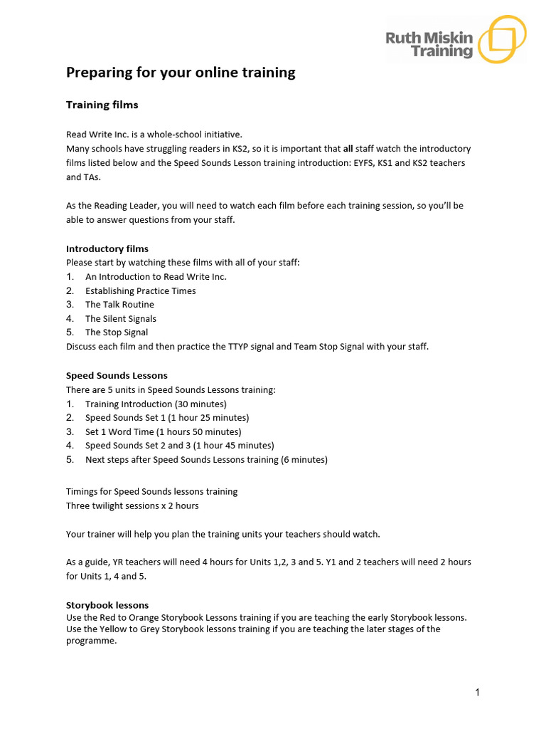 Preparing For Your Online Training Oct 21 | PDF