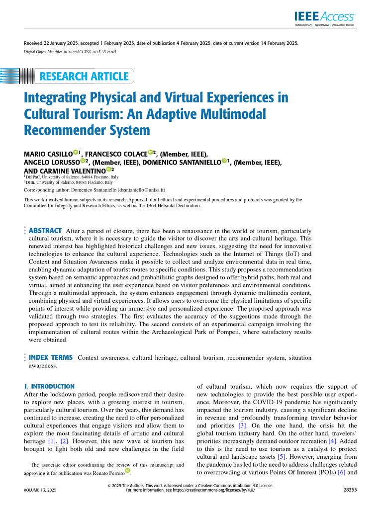 Multimodal Recommender for Cultural Tourism | PDF | Bayesian Network ...