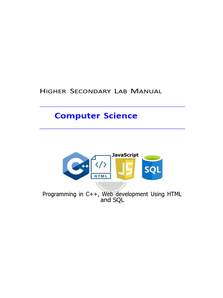 Higher Secondary Computer Science Lab Manual | PDF | Pointer (Computer ...