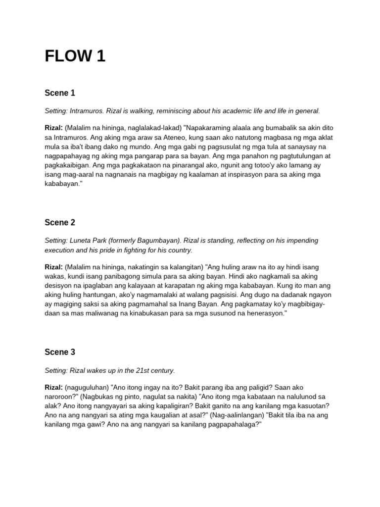 Rizal Flow of Story | PDF