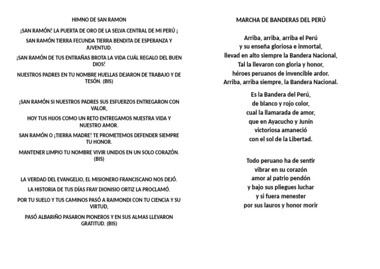 HIMNO DE SAN RAMON | PDF