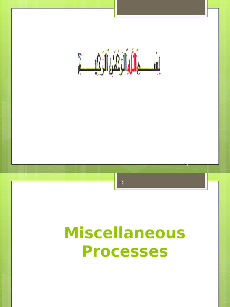 Miscellenious Processes | PDF | Water | Chemical Substances